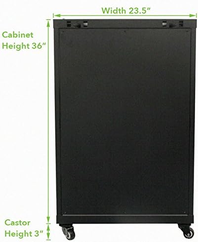 NavePoint 18U Wall Mount Audio Video A/V Rack Cabinet Glass Door Lock Casters and Shelves