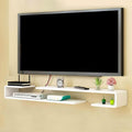 Wall mounted TV Shelf Decorative Wall Display Floating Shelf Wall Shelf TV Stand TV Media Console Audio-visual Equipment Shelves TV Board Wall-Mounted Cable Management Storage Shelf Gaming Shelf