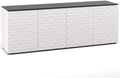 Salamander Chameleon Milan 347 - White/Black Glass Quad Width AV Cabinet