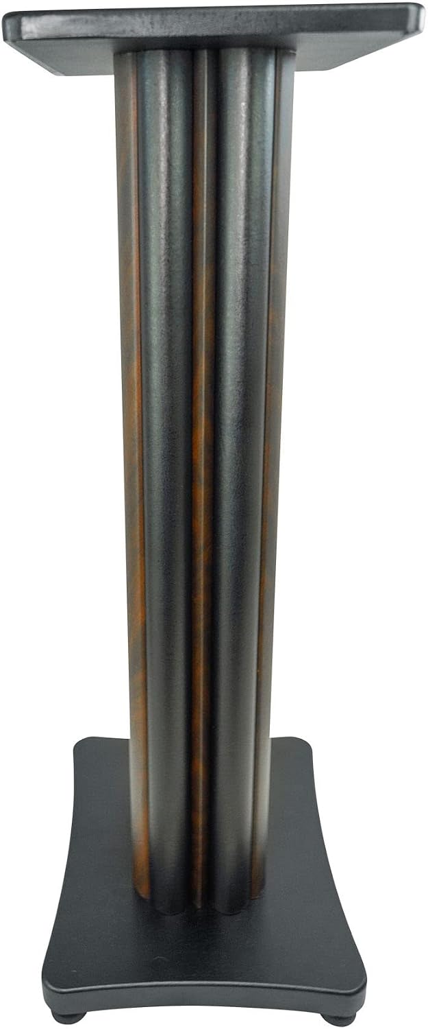 Rockville SS28D Premium 28' Dark Wood Speaker Stands, Solid MDF, Dual Top Plates, 100Lb Capacity, Stable Base for Home Theater & Hi-Fi Audio