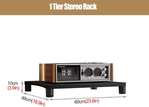 1/2/3/4-Tier Audio Rack Tower - Modern Media Stand for Electronics, HiFi Component Cabinet, Stereo Racks & AV Shelving - Black Audio-Video Equipment Storage