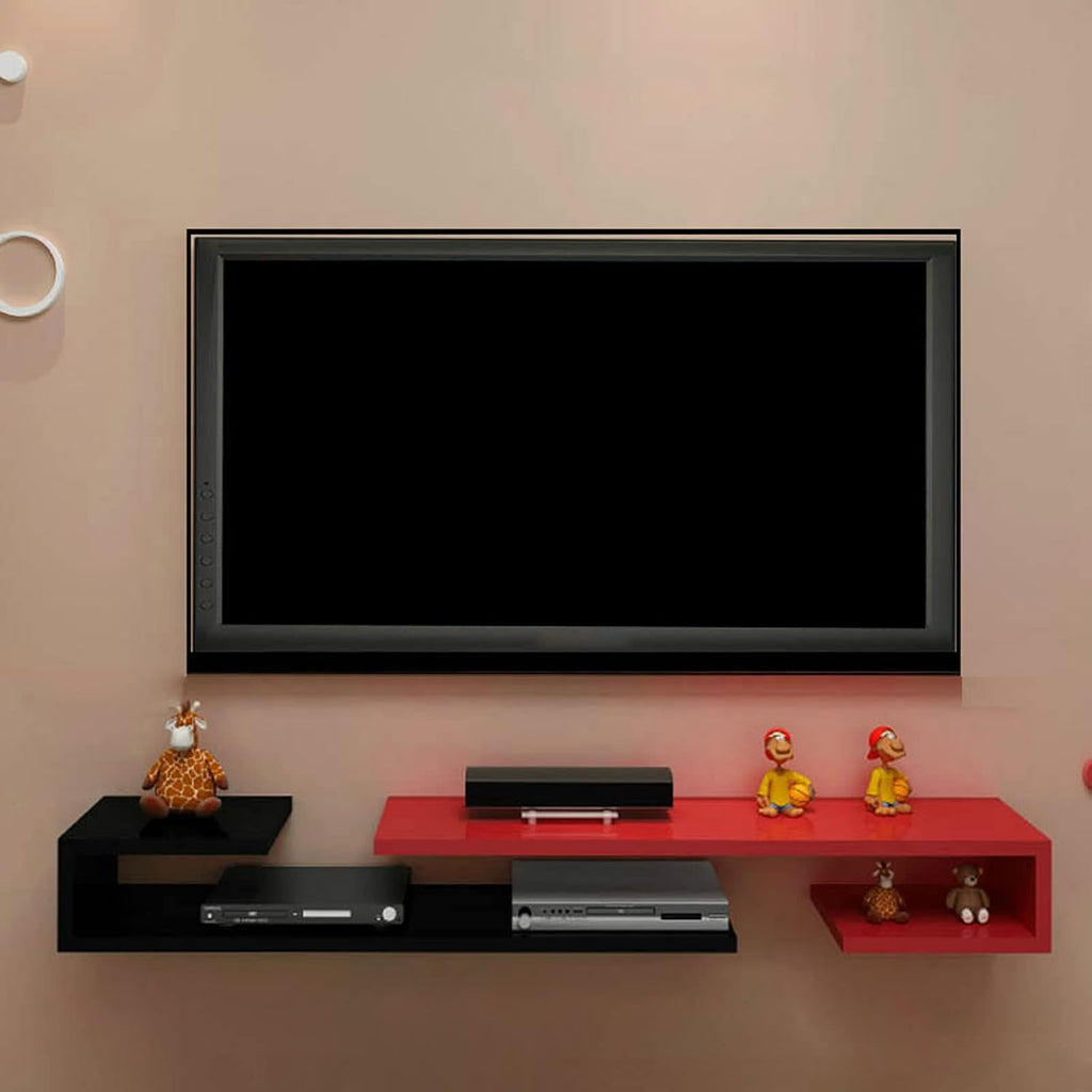 Wall Shelf Wall mounted TV Shelf Floating Shelf TV Stand TV Console Audio-visual Equipment Shelves Set-top box WiFi Router CD DVD Media Storage Shelf Bedroom Living room Office Wall Unit Decor
