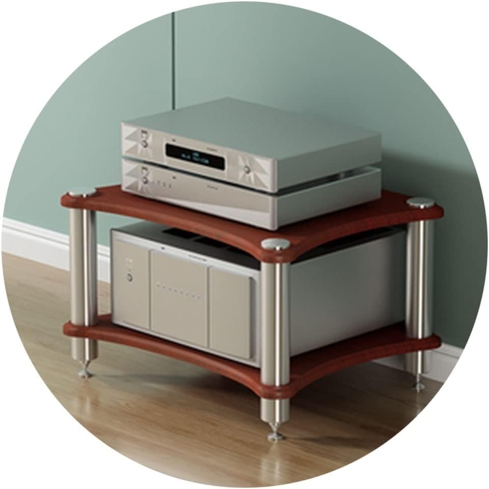 Highquality Rack Tv Standadjustable Tv Cabinet for Amplifiers & Speakers Sturdy Equipment Storage Modern Design Perfect for Home Theatre & Audio Systems,Browna60*48 * 40Cm(2Tier)