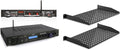 Pyle 5 Channel Bluetooth Receiver Home Theater Amp with 2 Vented 1U Server Rack Shelves for Electronics and Audio Equipment