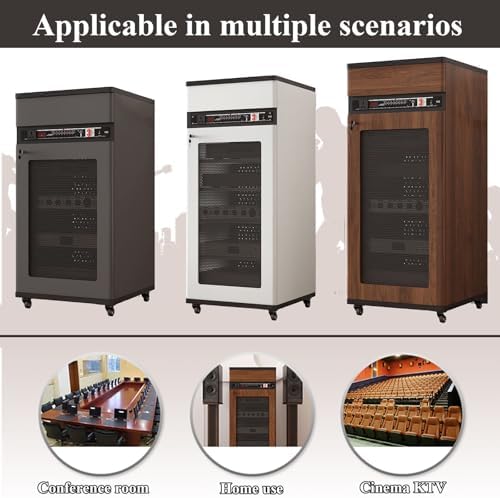 Heavy Duty Audio Rack on Wheels - Professional Studio & Home Theater Equipment Cabinet for Amplifier and AV Receiver, 4 Tier