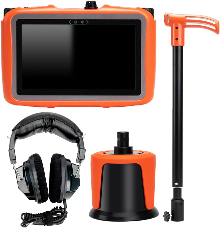Outdoor Pipe Water Leak Detector, 5m Depth Underground Water Leak Detector with Noise Reduction Headphone Touchscreen Carry Case - L2000