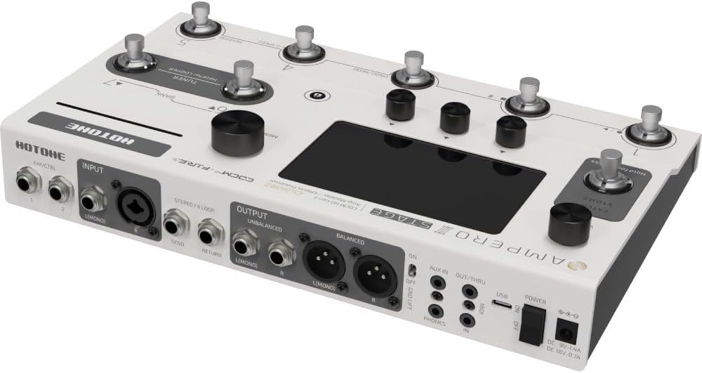 HOTONE Multi-Effect Pedal Processor, Touchscreen, Guitar, Bass, Amplifier, Modeling, IR Cabinets, Simulation, Dual Effect Chains with FX Loop MIDI I/O Stereo OTG, Audio Interface