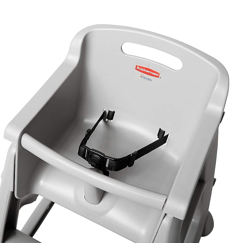 Rubbermaid Commercial Products Sturdy High-Chair, 33lb Capacity, Platinum, Pre-Assembled, Stackable, Fits Under Table for Child/Baby/Toddler Seating