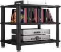 Media Storage Cabinet Rack, Modern Audio-Video Stand, 1/2/3/4-Tier Wood Stereo Cabinet for Organized Media, Ideal for Home Theater and Entertainment Systems