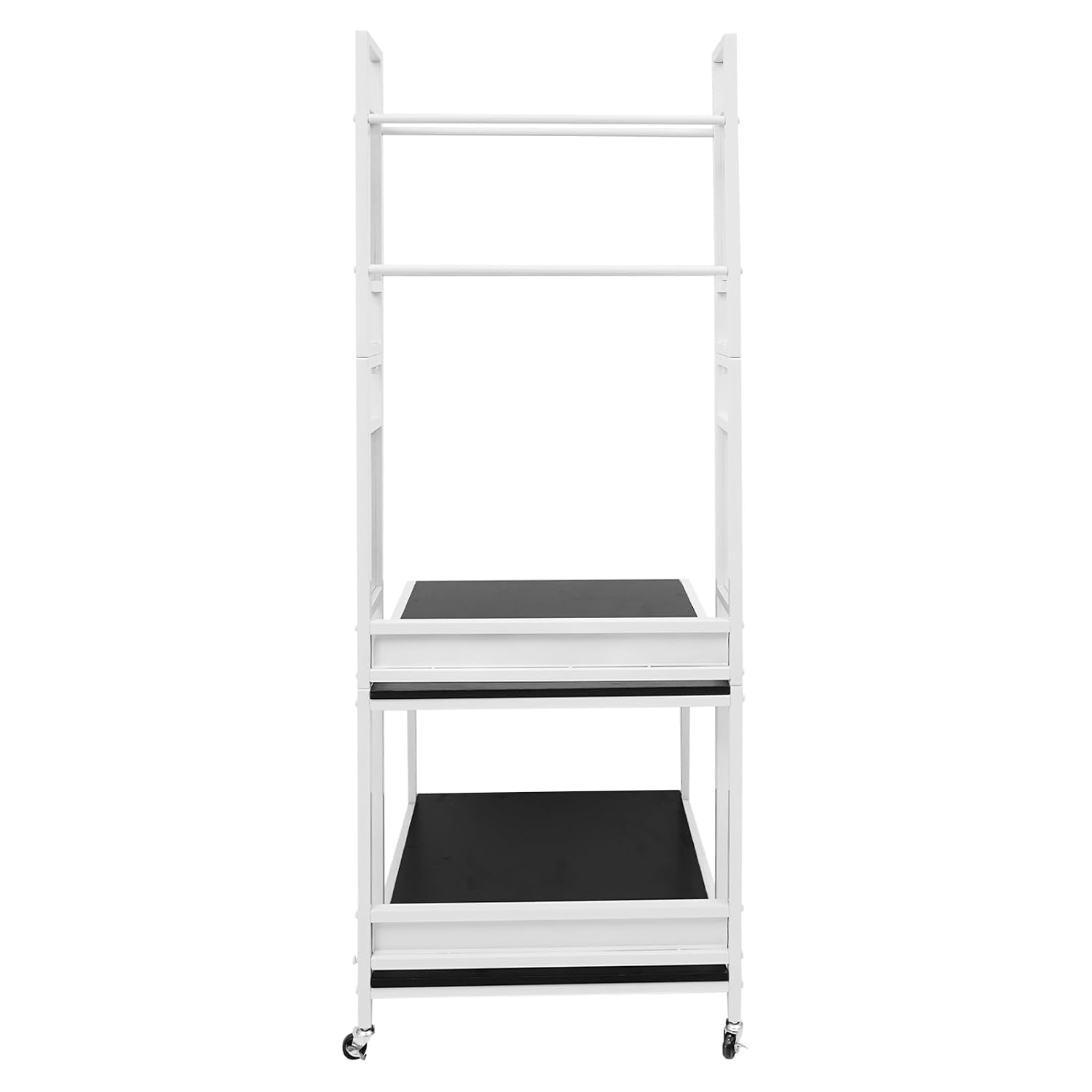 3D Printer Stand with Filaments Storage, 2-Tier 3D Printer Table Cart Desk with Wheels for Workshop Studio Office, 23.6' X 23.6' X 69', 110lbs Capacity (White)