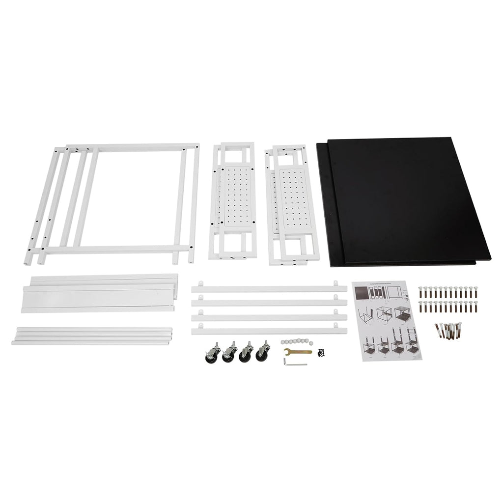 3D Printer Stand with Filaments Storage, 2-Tier 3D Printer Table Cart Desk with Wheels for Workshop Studio Office, 23.6' X 23.6' X 69', 110lbs Capacity (White)