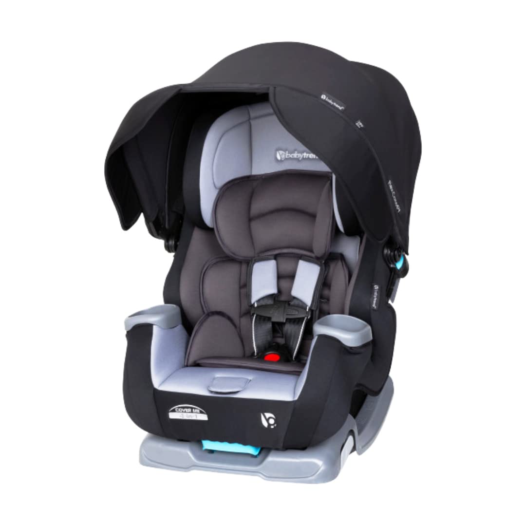 Baby Trend Cover Me 4 in 1 Convertible Car Seat Bundle with Canopy, Quartz Pink and Scooter