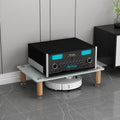 Audio-Video Media Stand 3 4 Tier Tempered Glass Shelves Portable Media Storage Rack for Entertainment Stereo Components, HiFi Audio Equipment(White,1 Tier/60x40x14cm)
