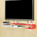 Wall mounted TV Shelf Decorative Wall Display Floating Shelf Wall Shelf TV Stand TV Media Console Audio-visual Equipment Shelves TV Board Wall-Mounted Cable Management Storage Shelf Gaming Shelf