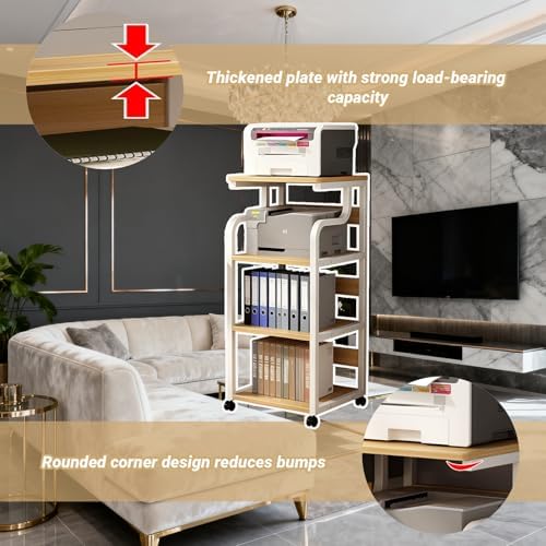 Modern 3-Tier AV Media Stand with Wheels - Stylish Audio Video Rack for Record Players & Stereos, Perfect for Living Rooms & Meeting Spaces (Three-Layer)