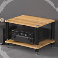 HiFi Rack 3 Tier AV Media Stand Wood Shelf, Audio Tower, Record Player Stand Stereo Cabinet, Media Console Storage Shelf, Audio Video Components(Walnut,2-Tier(60x48x40cm))