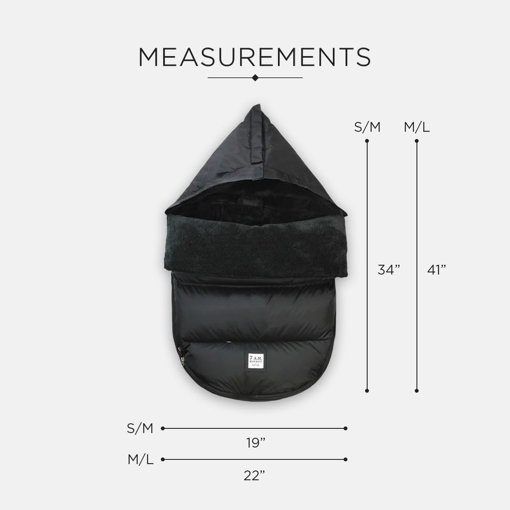 7 A.M. 7AM Enfant Universal Stroller Footmuff - Water Repellent Winter Bunting Bag for Strollers & Car Seats, Soft Micro-Fleece & Plush Lined Stroller Footmuff for Baby Boy & Girl | PlushPOD