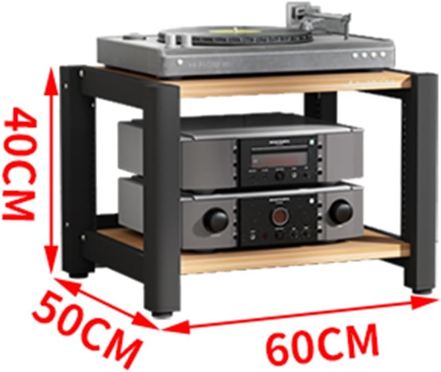 Multi-Functional HiFi Audio Rack - Adjustable 2/3/4/5 Tier Media Stand, Versatile Stereo Component Storage Cabinet for TV, Audio, Video Equipment (2 Tier - 60x50x40cm)