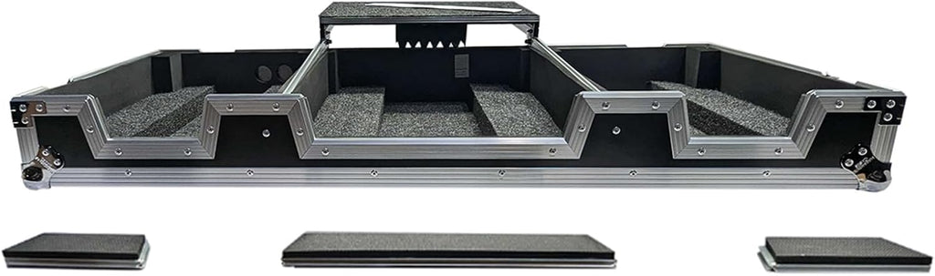 Harmony Audio Cases HCCRSS12DJMA9WLT DJ Flight Case Compatible with Pioneer DJ PLX-CRSS12 & DJM-A9 4 CH with Laptop Shelf, Wheels and Adjustable Foam Velcro Inserts - Black