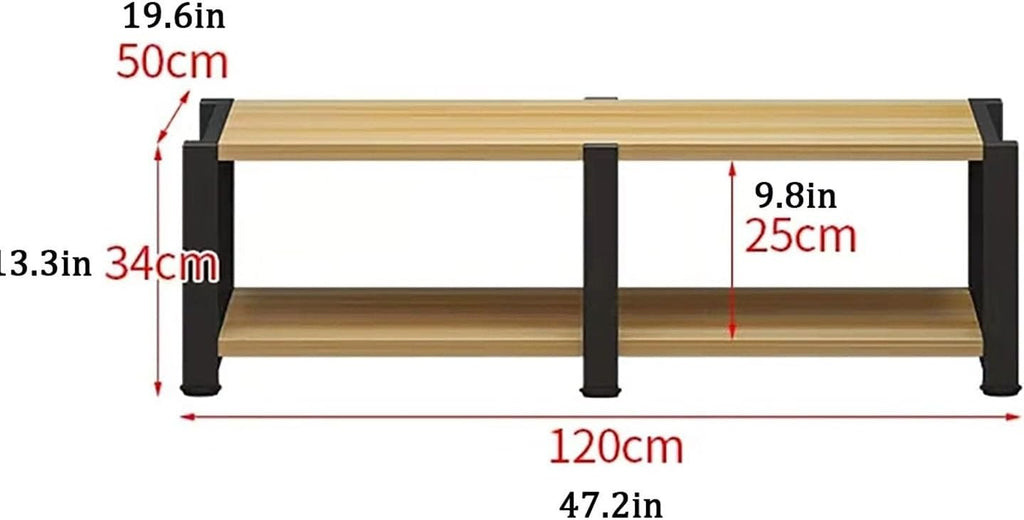 AV Media Stand, Video Audio Rack with Storage Shelves, Multi-Function Record Player Stand, Stand Corner Component Stereo Cabinet, Power Amplifier Shelf Equipment(Black,2 tier 34CM/13.3in)