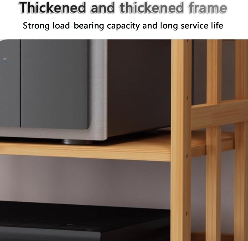 4-Tier AV Media Stand with 4 Universal Wheels - Free Standing Audio Rack Cabinet for HiFi Equipment, DAC, and Amplifiers - 120cm High, 70cm Long Corner Shelf
