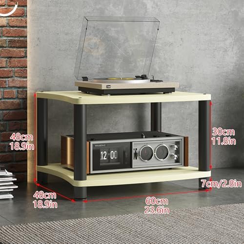 4-Tier Audio Video Media Stand, Open Stereo Rack for Record Player & Gaming, Small TV Entertainment Center, Brown, 60x48x88cm, Perfect for Living Room