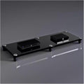 Heavy Duty Audio Video Component Cabinet, 1-Tier Media Stand for Home Stereo, Open-Ended Design for Easy Access, Stylish Black Finish, Ideal for Entertainment Systems