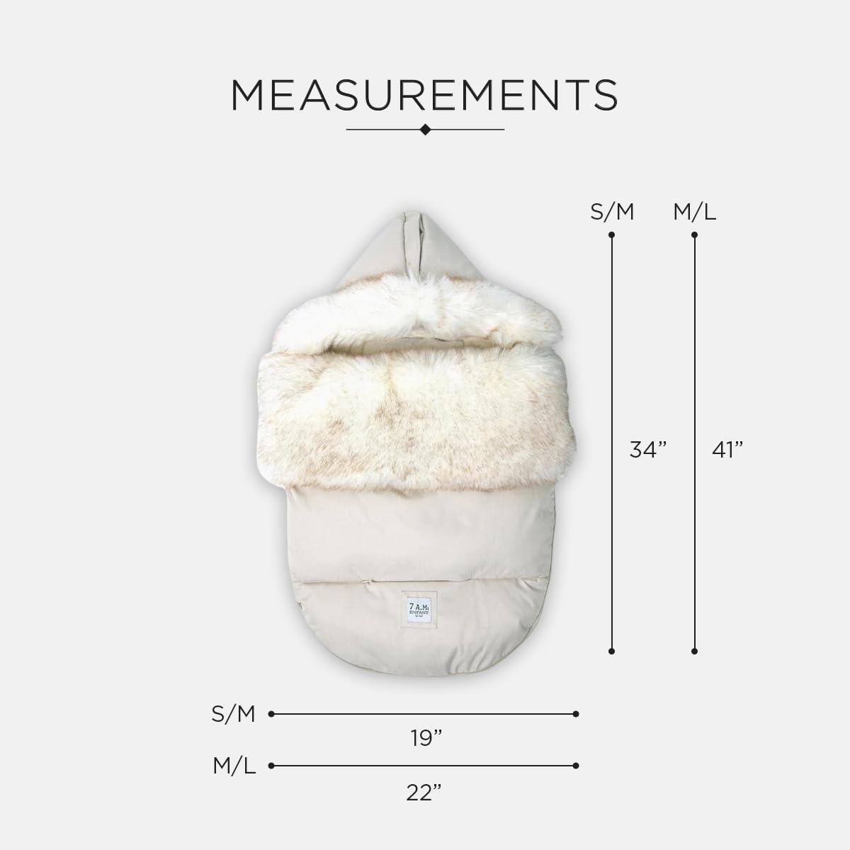 7AM Enfant Universal Stroller Footmuff - Water Repellent Winter Bunting Bag for Car Seats, Soft Micro-Fleece & Plush Lined Stroller Footmuff for Baby Boy & Girl | TundraPOD