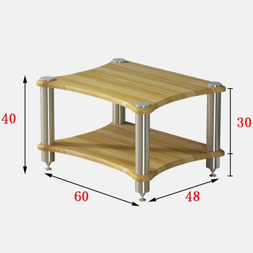 1/2/3/4 Tier Wooden AV Media Stand - Audio Video Component Cabinet, Office & Entertainment Storage Rack， for Stereo, CD Player, DJ & Home Theater Equipment(Pomelo Wood,2 Tier-60x50x40cm)