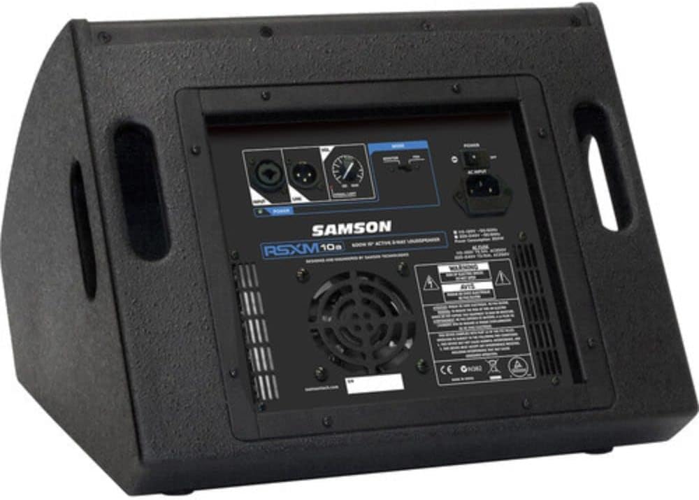 Samson RSXM10A - 800W 2-Way Active Stage Monitor (10') Bundle with Auray Speaker Stand Bag 51', Auray SS-47S Speaker Stand, and XLR-XLR Cable