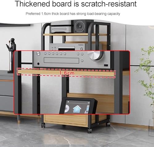Large Av Media Stand with Storage Drawer Sturdy Audio-Video Rack for Organized Home Theater Equipment Perfect for Living Room Bedroom Or Office Use-Black-50x40x58.5cm