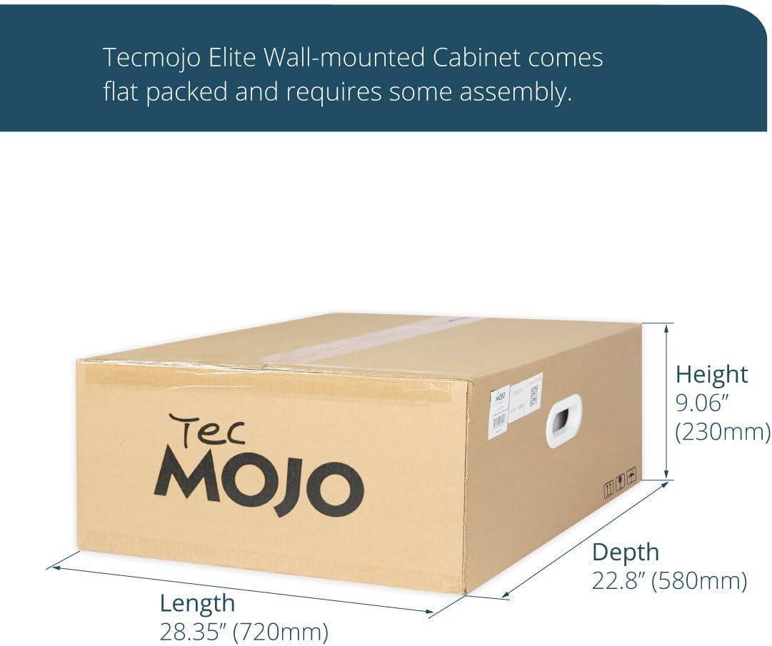 Tecmojo Elite Collection 12U Wall Mount Server Cabinet IT Network Rack Enclosure Lockable Mesh Door and Side Panels, with 2 Cooling Fans,17.7inch Depth, Hold up to 176Lbs,Black