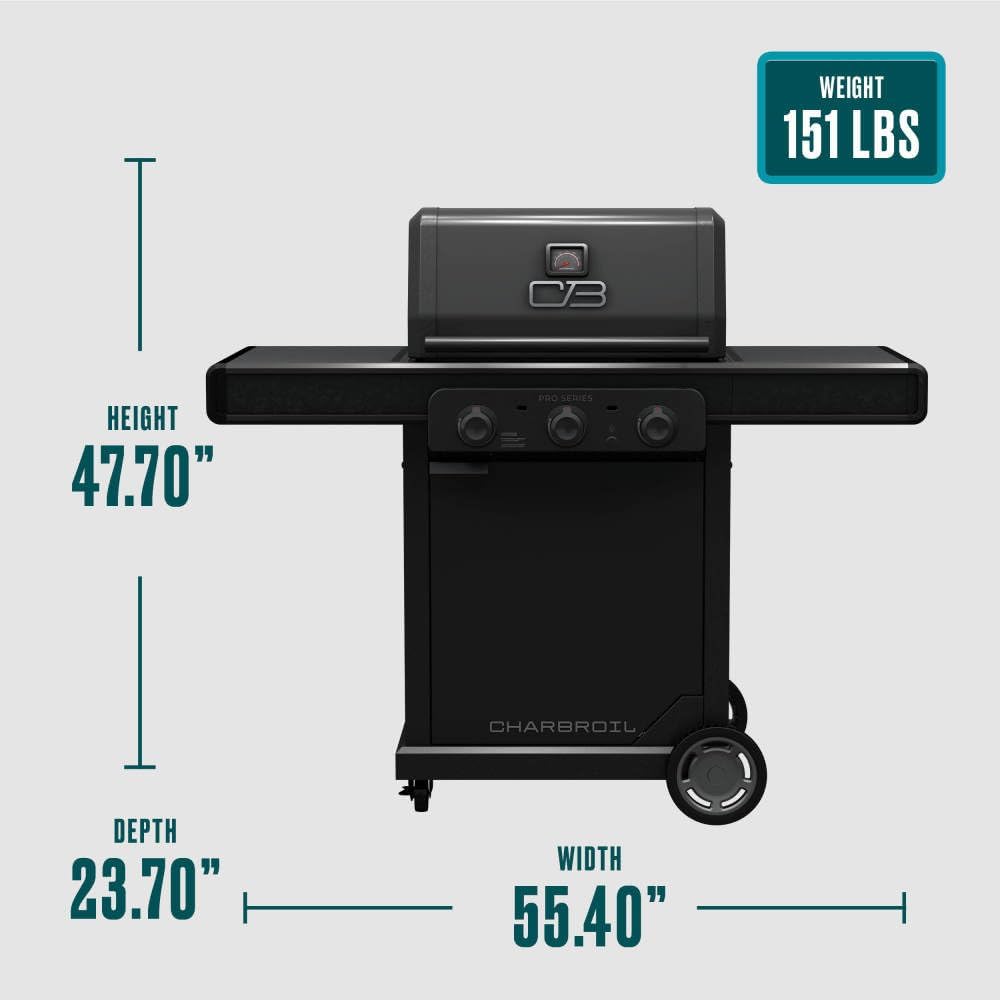Charbroil® Pro Series™ with Amplifire™ Technology 3-Burner Propane Gas Grill and Griddle Cabinet, Black - 463365124
