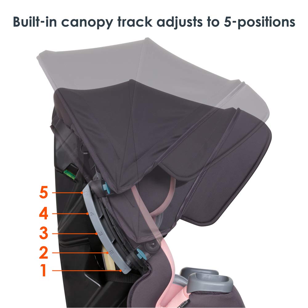 Baby Trend Cover Me 4 in 1 Convertible Car Seat Bundle with Canopy, Quartz Pink and Scooter