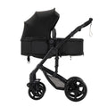 2 in 1 Baby Stroller,Convertible Infant Stroller for Newborn and Toddler with Triangular Frame & Dual Spring Suspension,One-Click Folding(Black)
