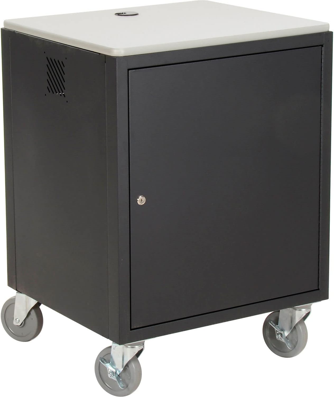 Global Industrial Audio Visual Cart w/Lockable Cabinet, 500 Lb. Capacity, Black