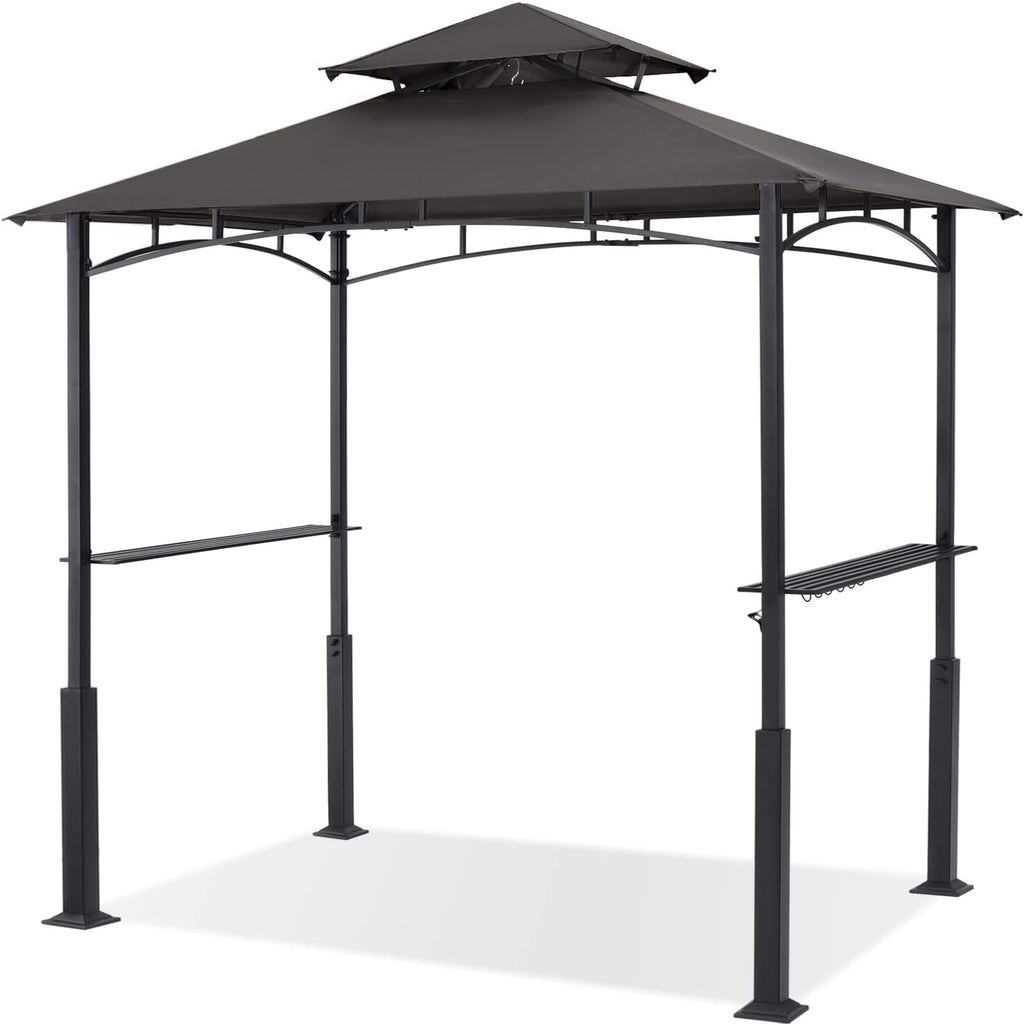 ABCCANOPY 8x5 Grill Gazebo - Outdoor BBQ Canopy Shelter with Led Light for Patio Backyard Grilling (Dark Grey)