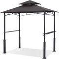 ABCCANOPY 8x5 Grill Gazebo - Outdoor BBQ Canopy Shelter with Led Light for Patio Backyard Grilling (Dark Grey)