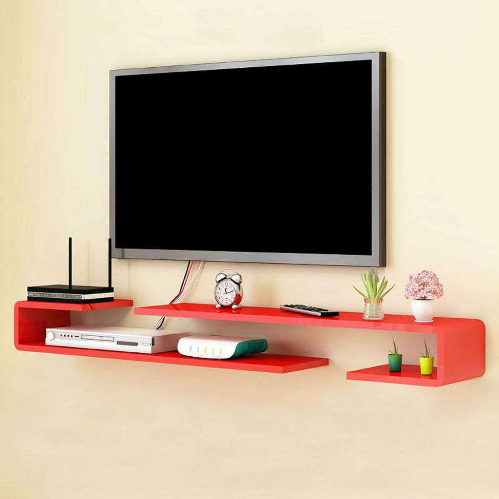 Wall mounted TV Shelf Decorative Wall Display Floating Shelf Wall Shelf TV Stand TV Console Audio-visual Equipment Shelves Set-top box WiFi Router Media Storage Shelf Book Shelf Entertainment Center