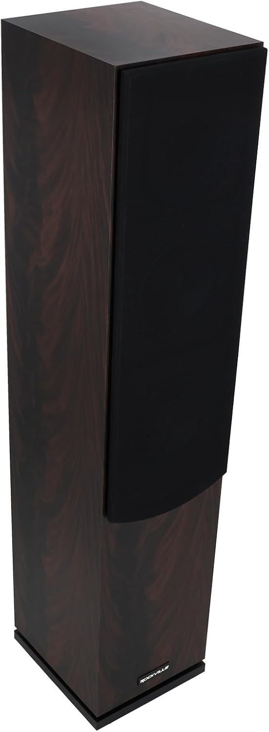 Rockville Pair Lux 654 Dark Woord Dual 6.5' Home Theater Stereo Tower Speakers, 160W RMS, 640W Peak, 8 Ohm, Silk Tweeter, MDF Audio Cabinet, 22Hz-20kHz, USA-Engineered, Vietnam-Made (2 Items)