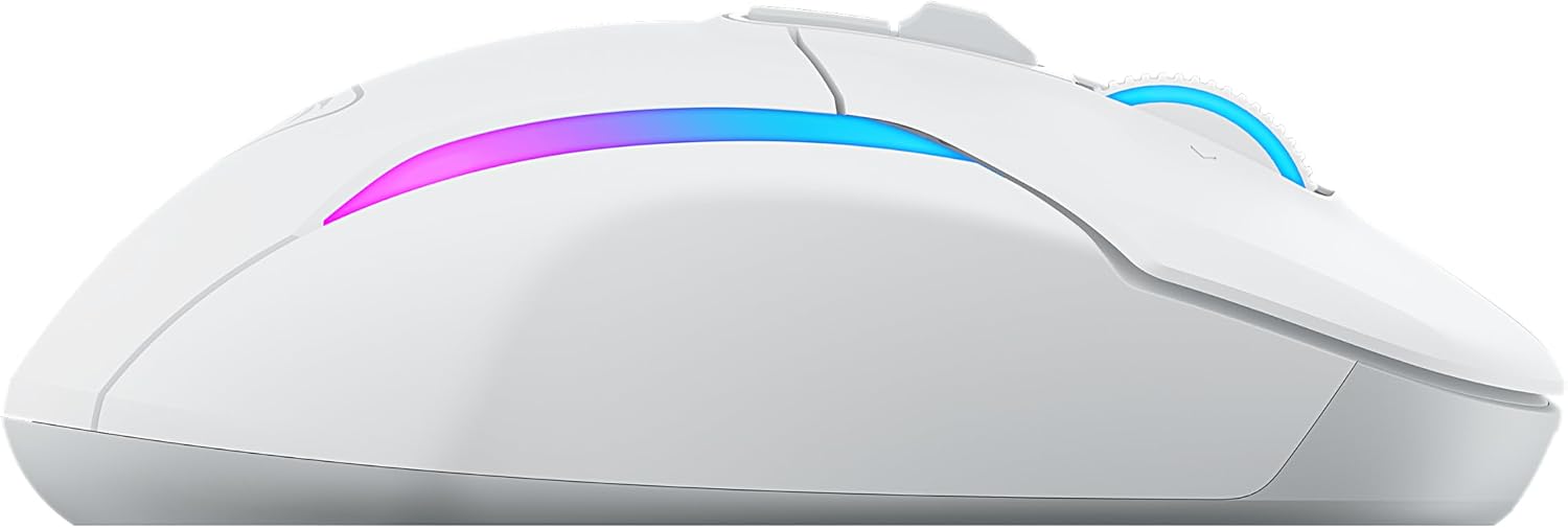 Turtle Beach Kone II Air Wireless RGB Gaming Mouse, 350-Hr Rechargeable Battery, 26000 DPI Optical Sensor, 100M Click Optical Switches, 21 Customizable Inputs, Ergonomic, 4D Scroll Wheel– Arctic White