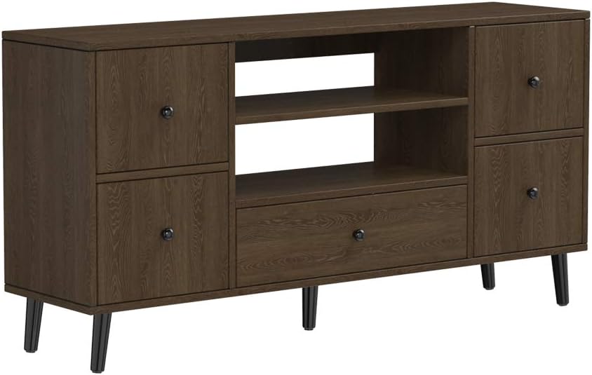 Living Room Wood TV Stand Cabinet with Storage Drawers and Shelves 47 inches, TV Display Media Equipment Storage Buffet Audio Entertainment Center