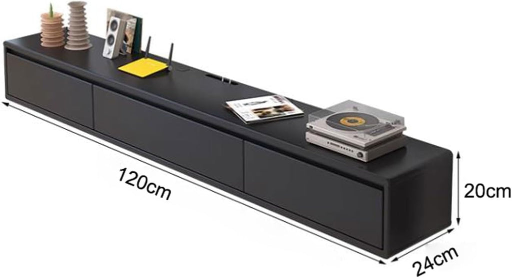 Wall Shelf Wall mounted TV Cabinet Floating Shelf TV Console Audio-visual Equipment Shelves Office Storage Cabinet Book Shelf Gaming Shelf TV Stands Entertainment Center Hanging Cabinets Black