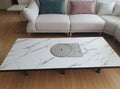 Korean BBQ Grill Table, Low Floor Folding Dining Table with Built-in Gas Stove, Portable Tatami Style for Indoor Cooking, Made in Korea (Marble)