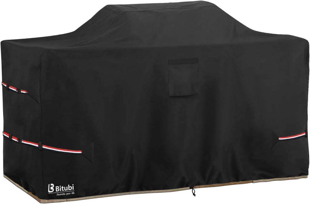 Bitubi 78 Inch Island Grill Cover - 600D Heavy Duty Waterproof All Weather Protection Extra Large Grill Cover,Black