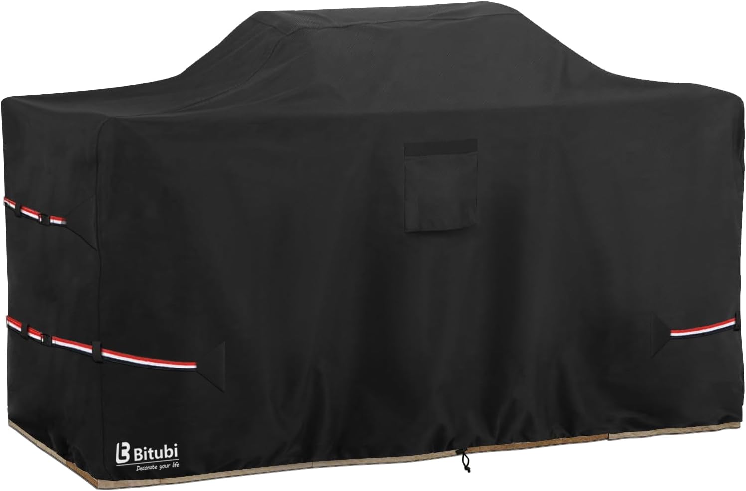 Bitubi 78 Inch Island Grill Cover - 600D Heavy Duty Waterproof All Weather Protection Extra Large Grill Cover,Black