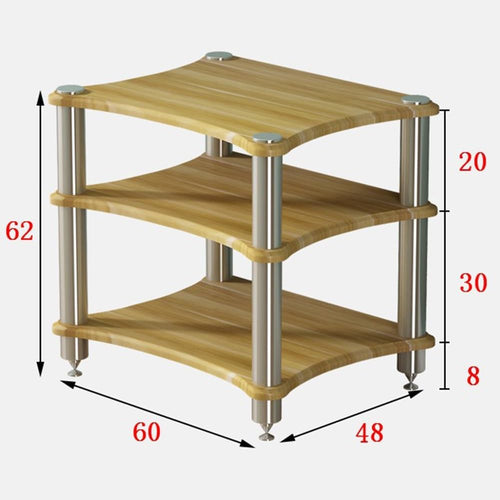 1 2 3 4 Tier AV Media Stand Component Cabinet Corner Shelf Wooden Stereo Cabinet Audio Rack Tower CD Player Stand for Home/Office/Audio Video/DJ/Theater ﻿ ﻿(Red Walnut,3 Tier-60x50x60cm)