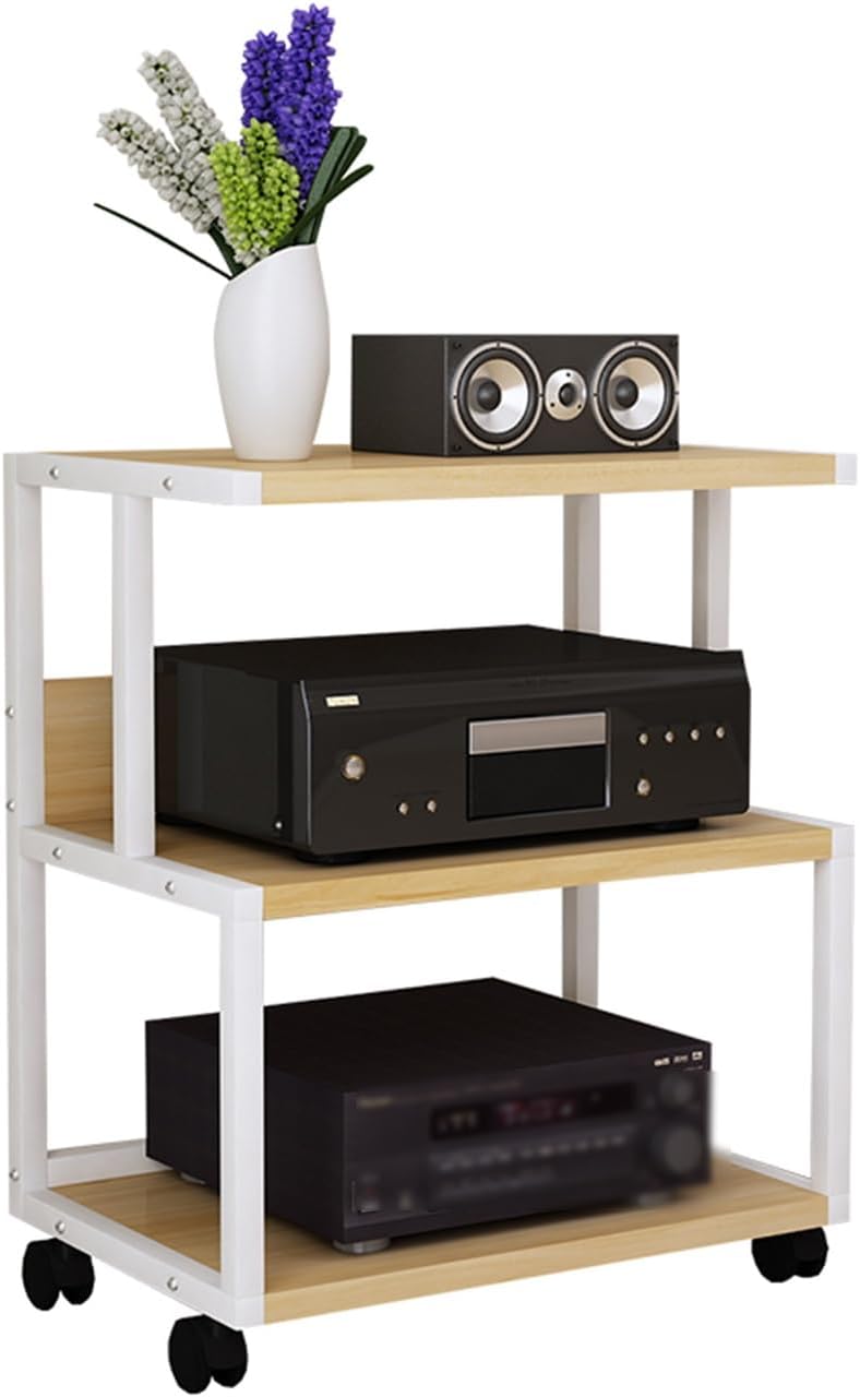 AV Media Stand,3-Tier AV Media Storage Cabinet, Audio and Video Equipment Storage Rack,Suitable for Offices,Living Rooms and Study Rooms (Color : Style 1)
