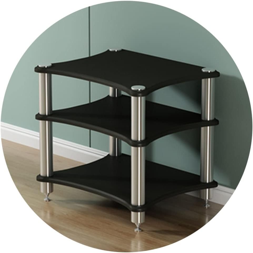 3 Tier HiFi Speaker Rack AV Equipment Cabinet & TV Stand for Amplifiers Home Theater & Audio Systems Sturdy Storage Solution for TVs & Speakers