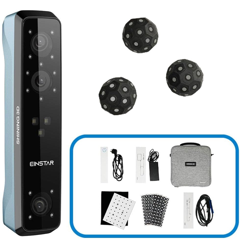 EinStar Portable Handheld 3D Scanner- Equipped with 3 Infrared VCSEL Projectors, 2 Stereo Depth Cameras & 1 RGB Camera, Art Scanner, 3D Scanners with Scanning Speed up to 14 FPS, Point Gap Up to 3mm